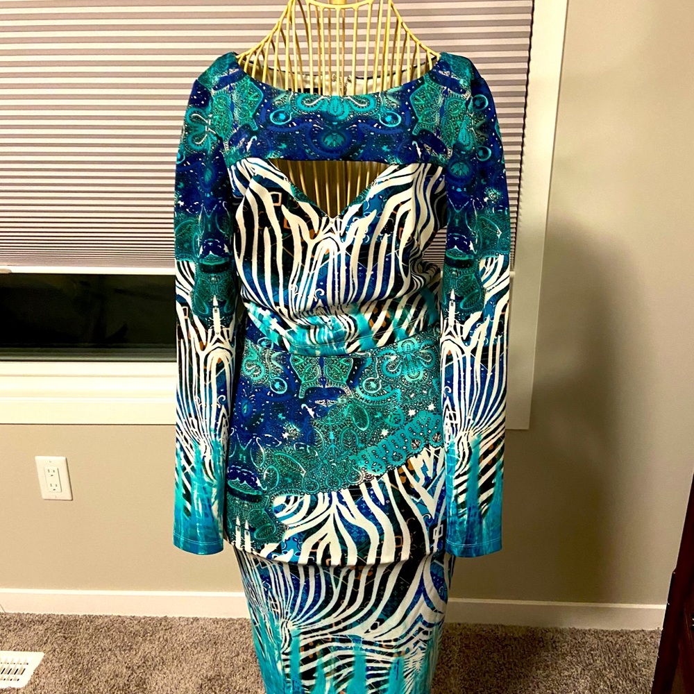 Two Piece Turquoise Oufit